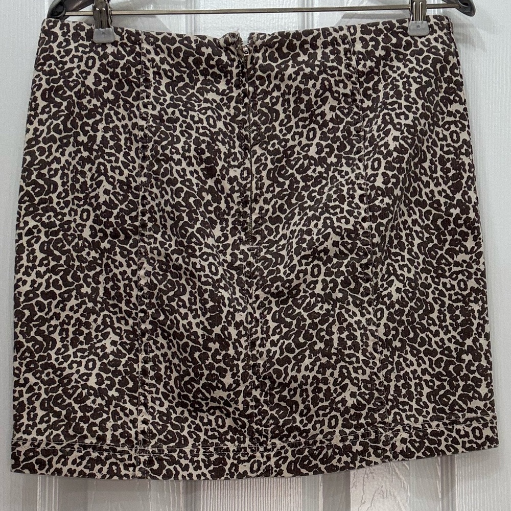 Free People Brown and Cream Pencil Mini Skirt Cocktail